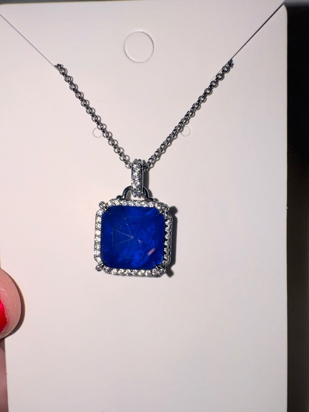 BP Sapphire Crystal Pendant Necklace